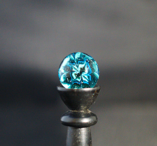 Blue Flower Marble 25mm