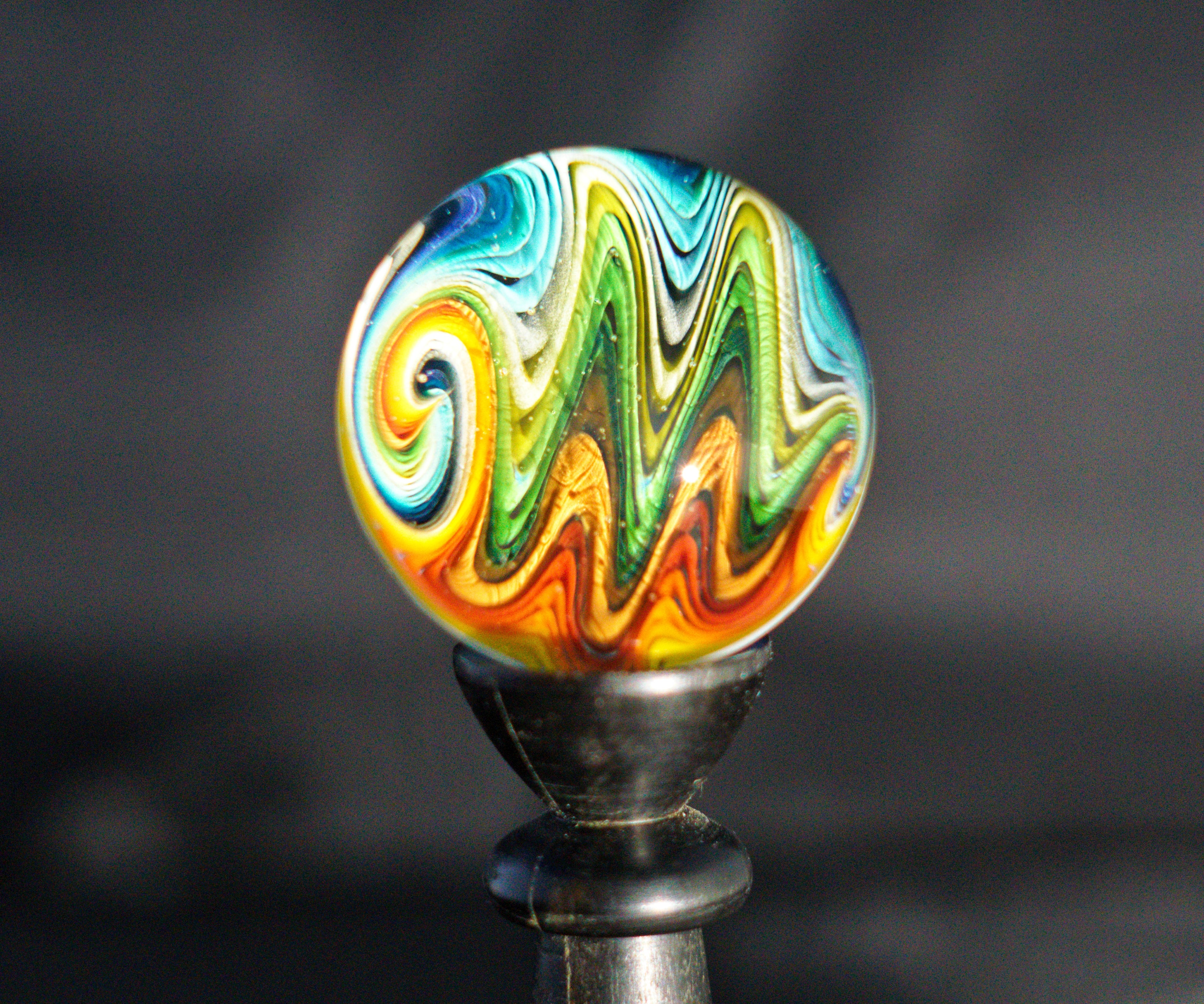 Oversized Rainbow Wigwag Marble 45mm