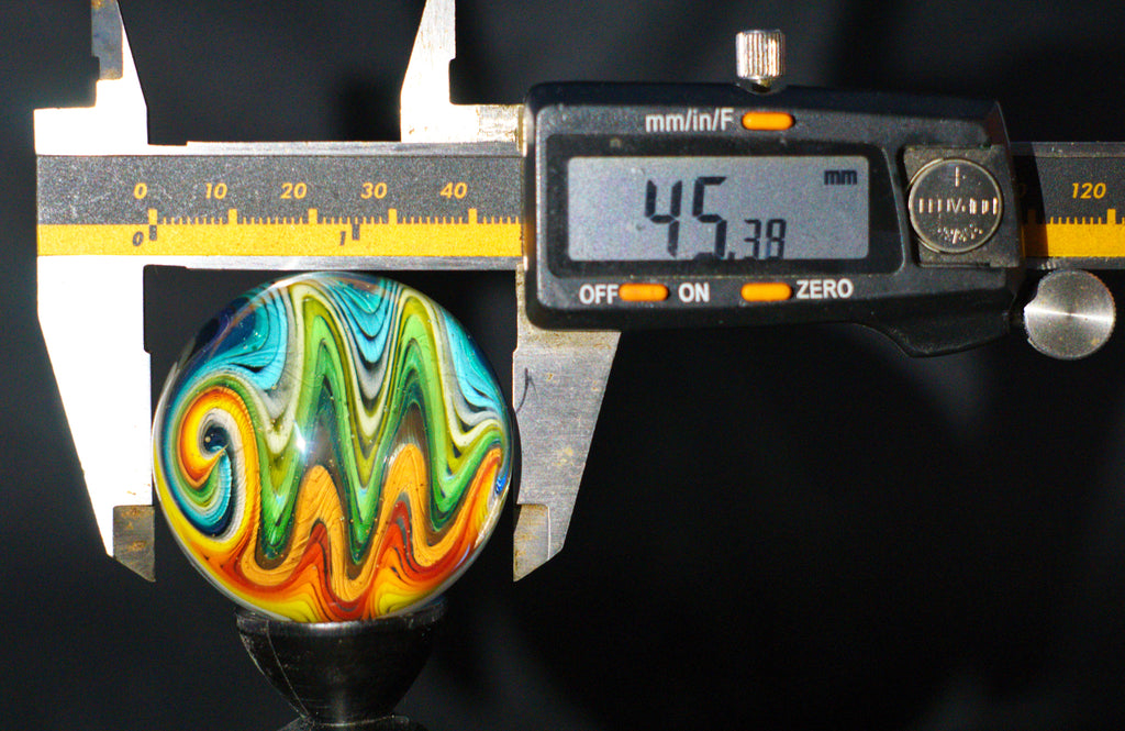 Oversized Rainbow Wigwag Marble 45mm