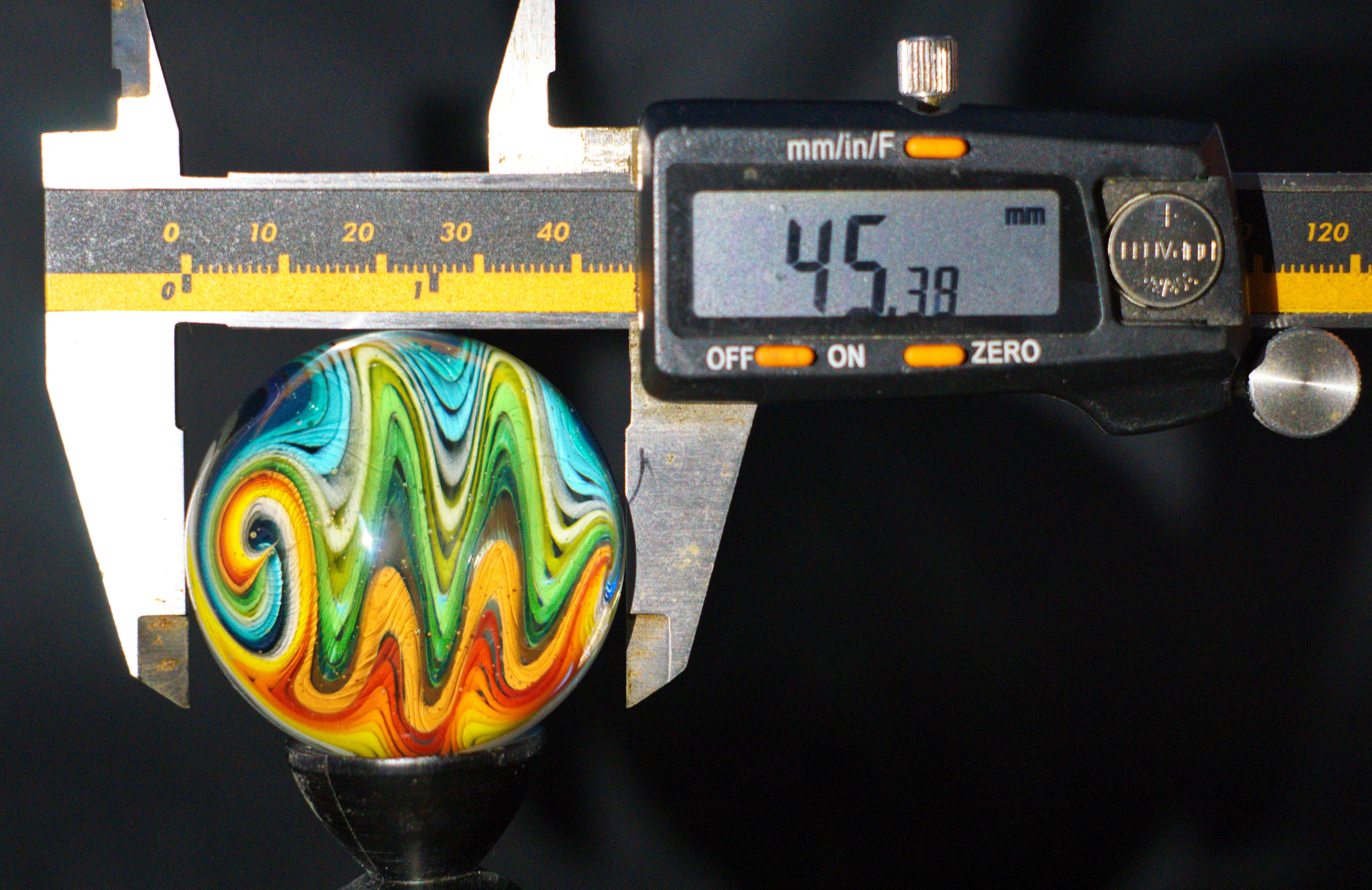 Oversized Rainbow Wigwag Marble 45mm