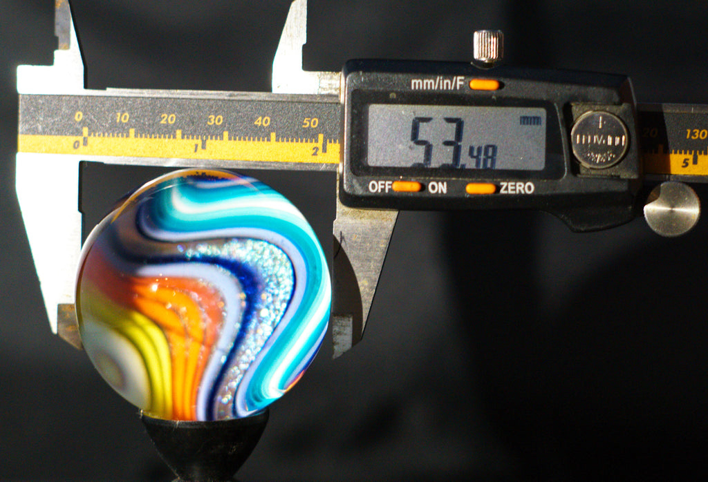 Oversized Fire + Ice + Galaxy + Sun Marble 53mm
