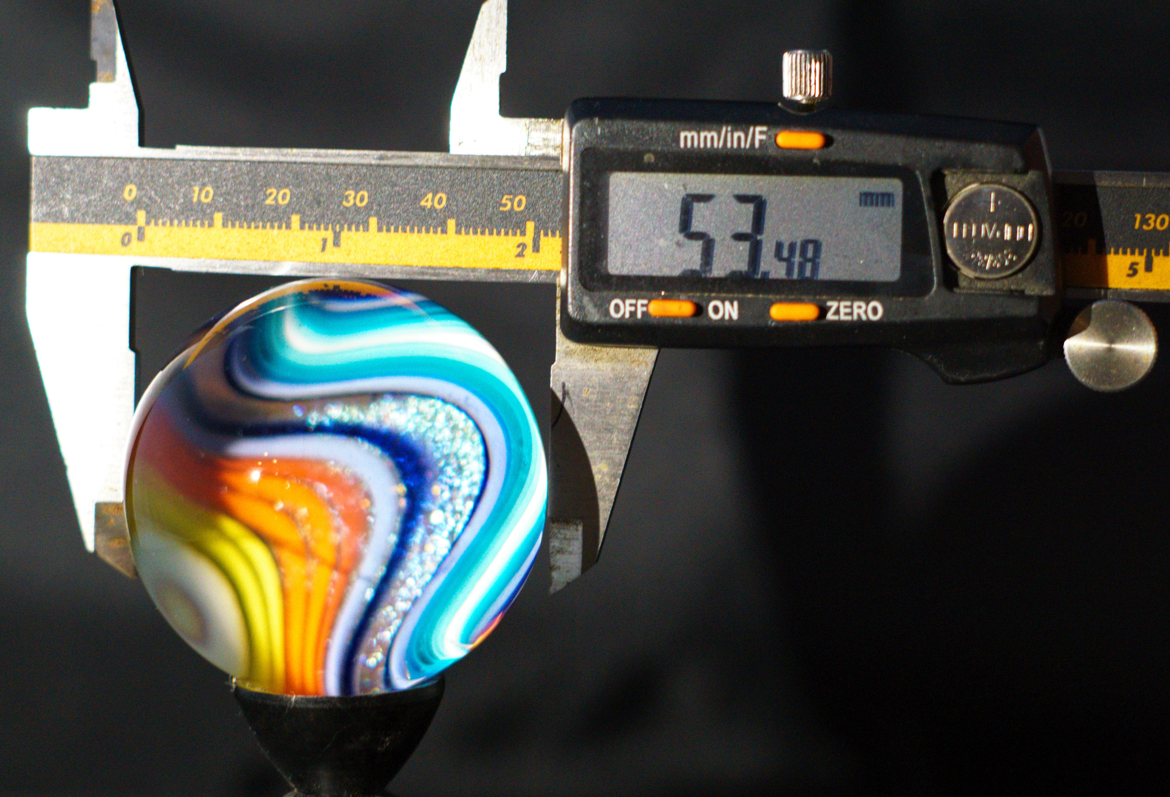 Oversized Fire + Ice + Galaxy + Sun Marble 53mm