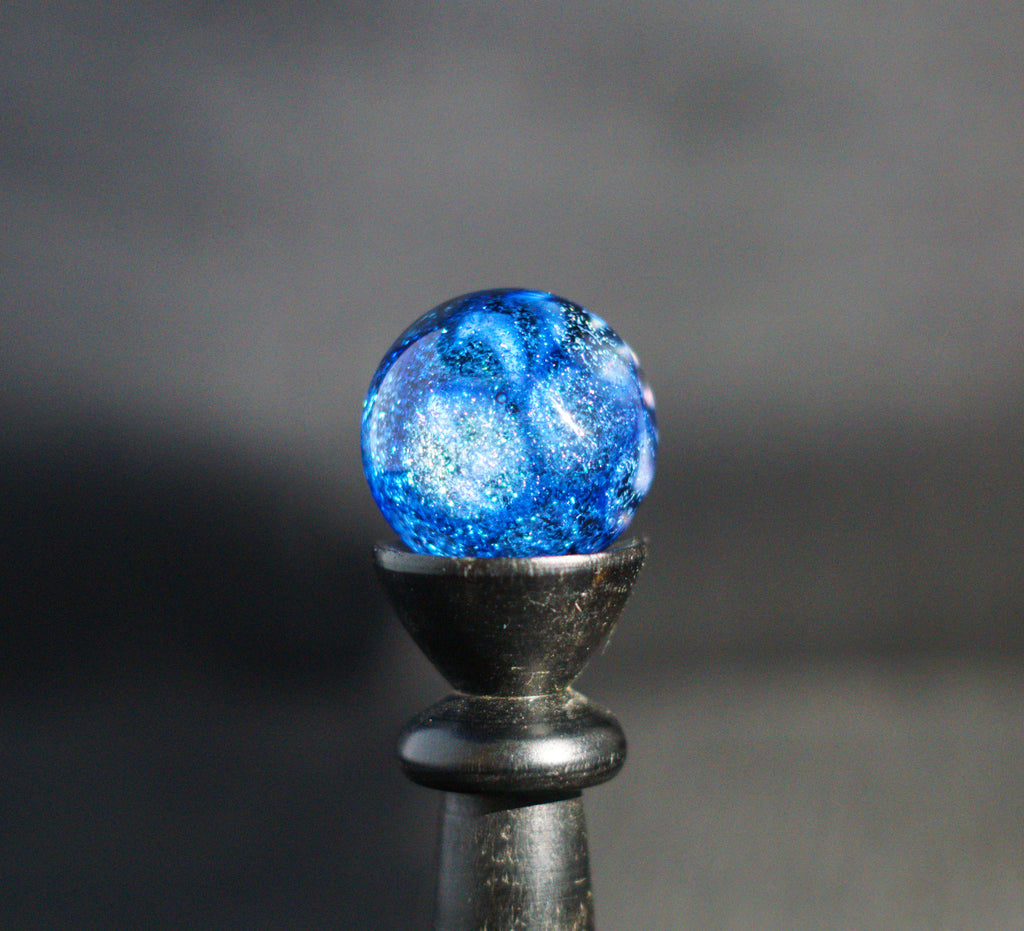 Opal Over Black and White Marble 29mm