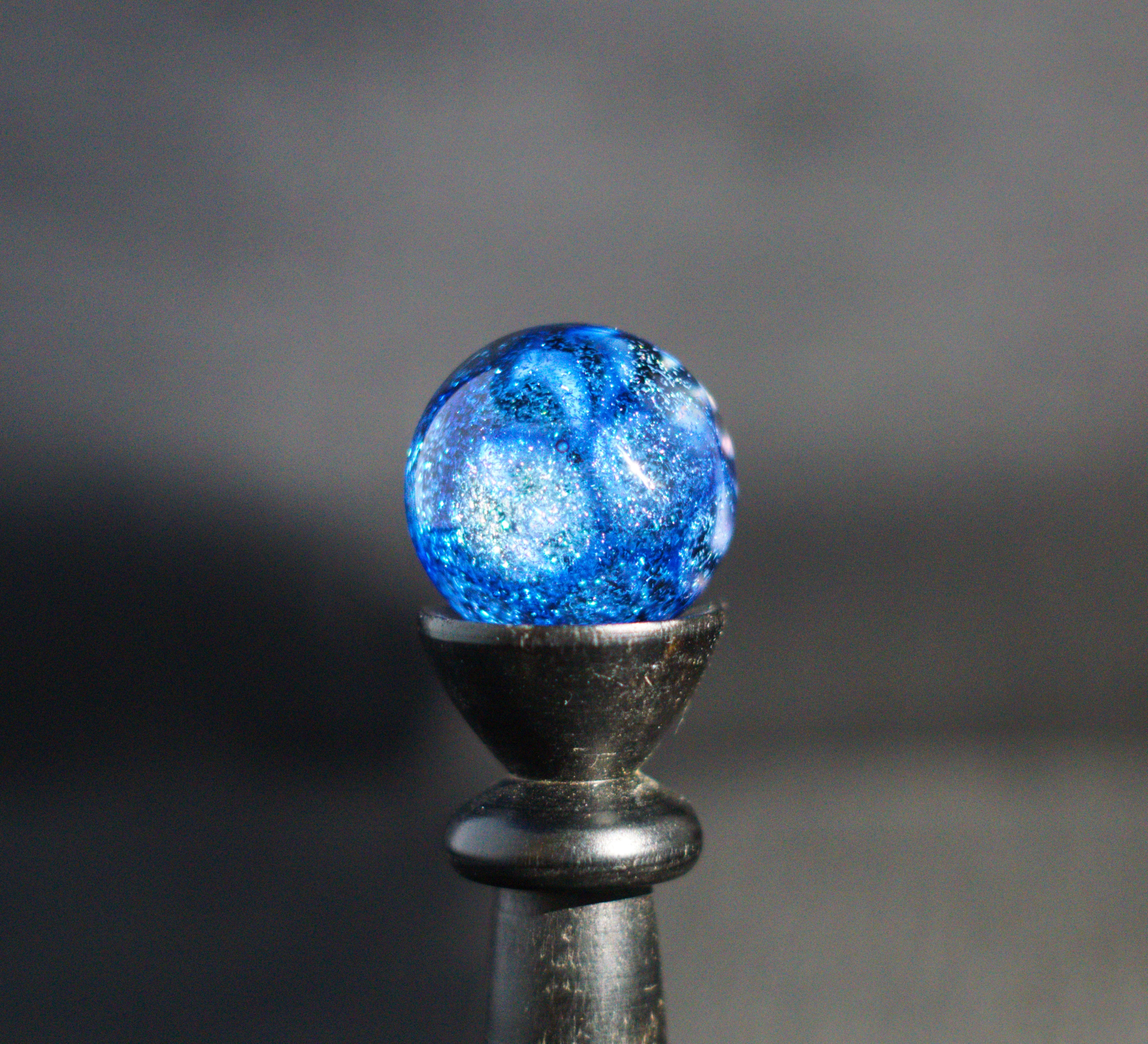 Opal Over Black and White Marble 29mm
