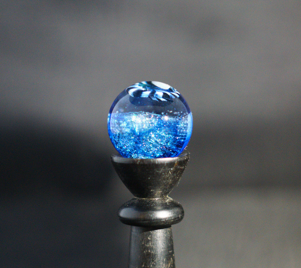 Opal Over Black and White Marble 29mm
