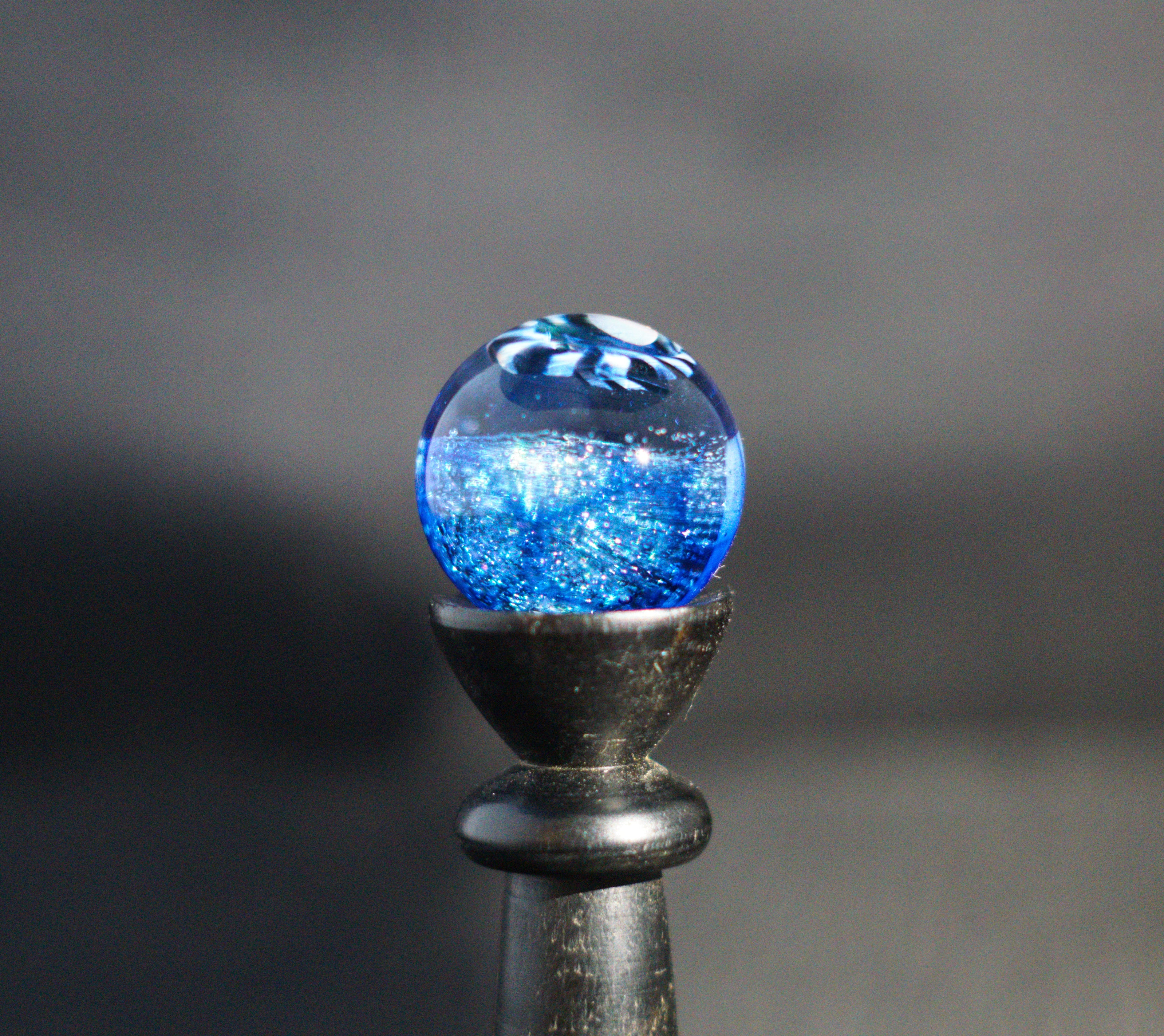 Opal Over Black and White Marble 29mm
