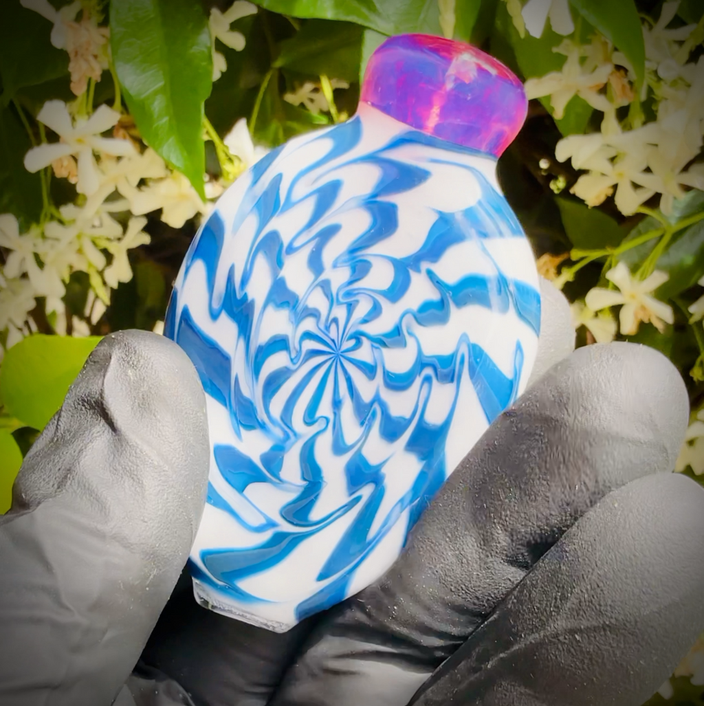 Blue and White Squiggly Flat