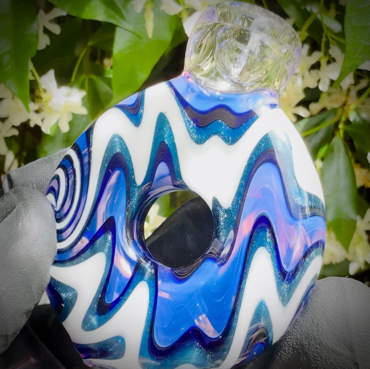 Blue, White & Purp Donut Wigwag Flat