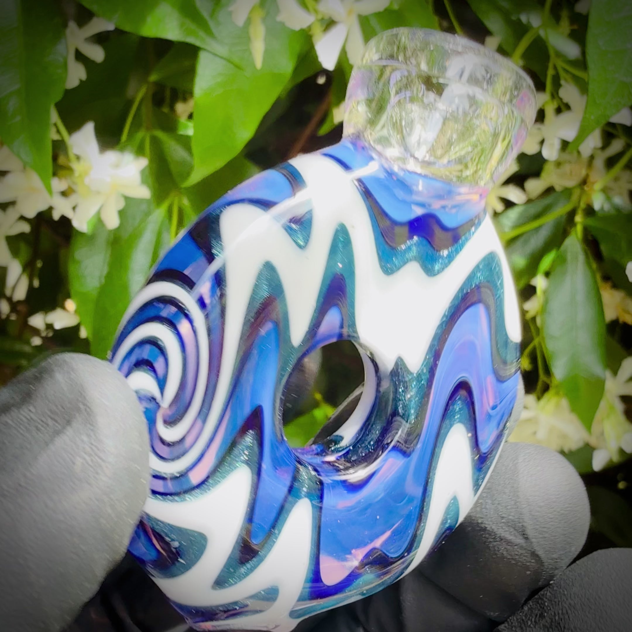Blue, White & Purp Donut Wigwag Flat