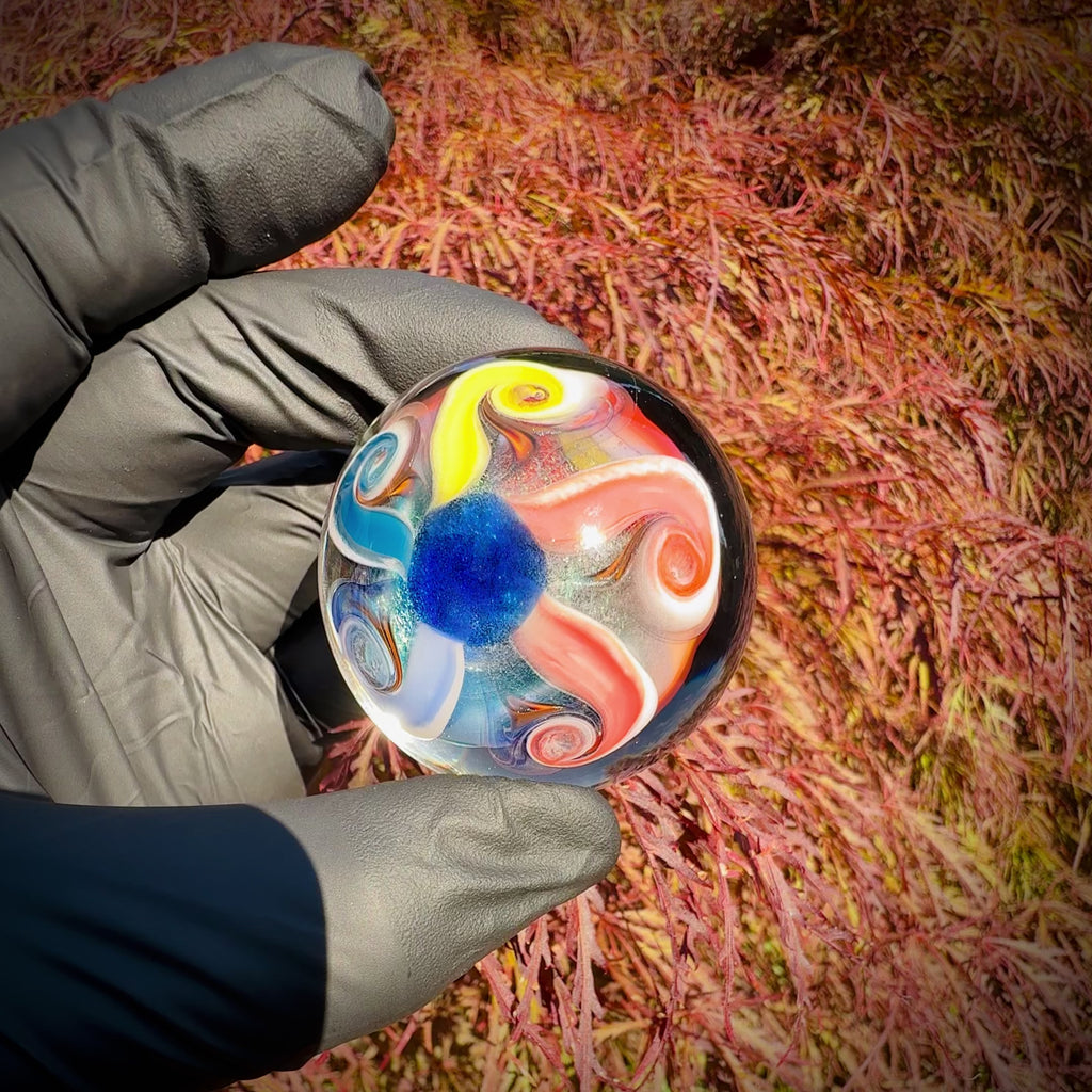 Oversized Fire + Ice + Galaxy + Sun Marble 53mm